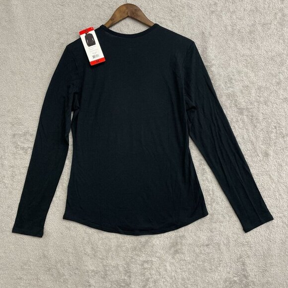NEW Segments 100% Merino Wool Women's M Black Long Sleeve Top - Picture 3 of 9